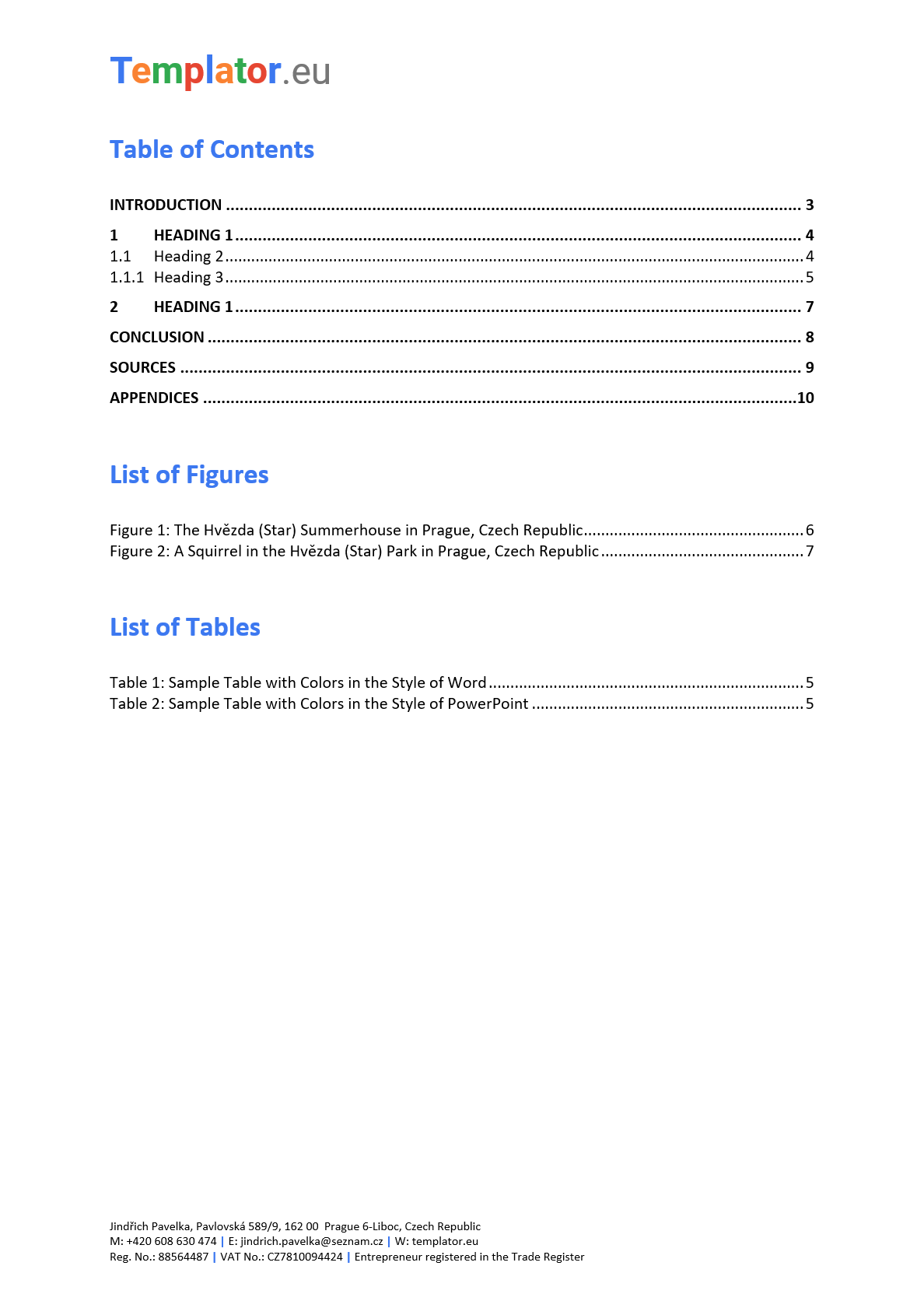 Template sample – business proposal 2nd page