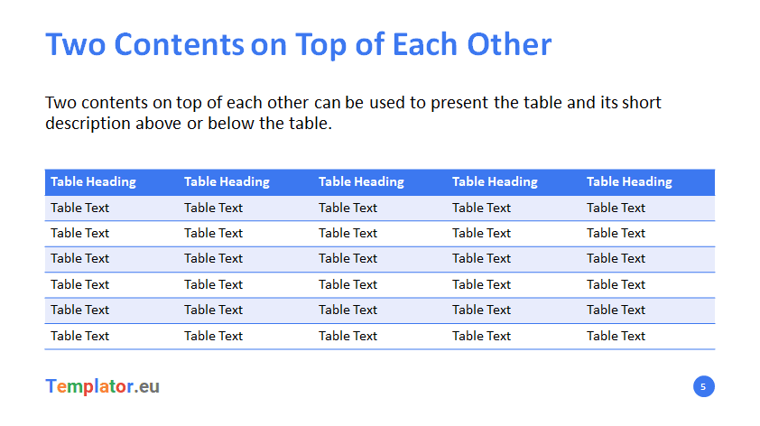 Template sample – presentation slide 5